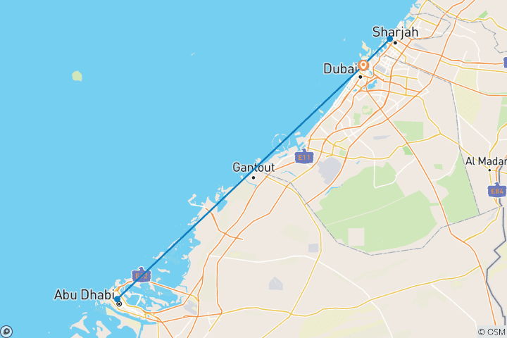 Mapa de EAU - Paquete de valor: Dubai 7 Noches