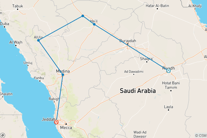 Kaart van Saoedi-Arabië: Dromen van Saoedi-Arabië - Rondleiding in 3* Hotels