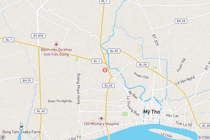 Karte von Fahrrad und Boot Mekong Delta Radtour