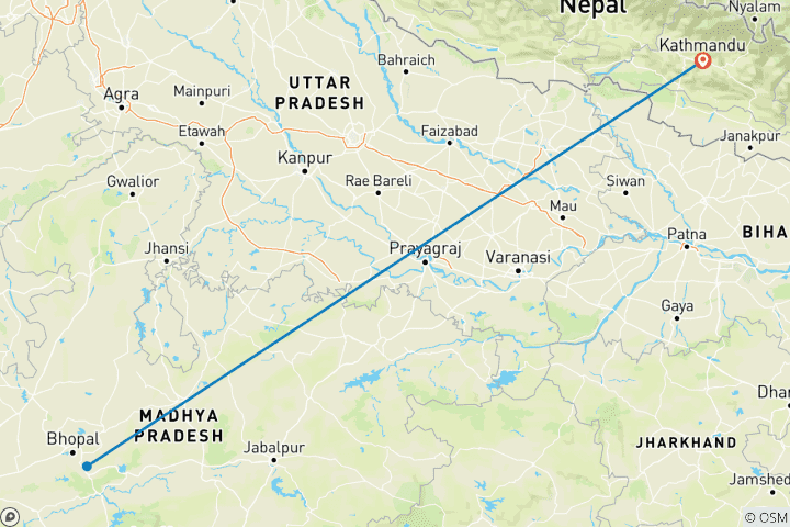 Karte von Mundum Trail Trek (Kirat Rai Cultural Trekking Trail)