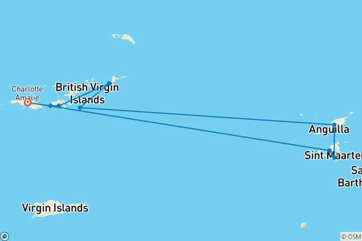 Carte du circuit Les vibrations des îles Vierges