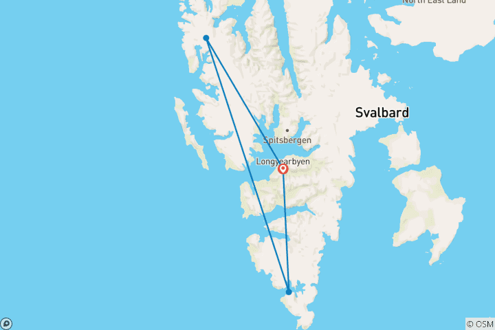 Kaart van SPITSBERGEN - AVONTUUR