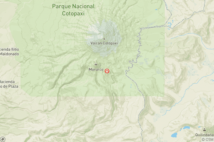 Carte du circuit Journée complète - Randonnée équestre dans le parc national du Cotopaxi : excursion d'une journée en petit groupe au départ de Quito