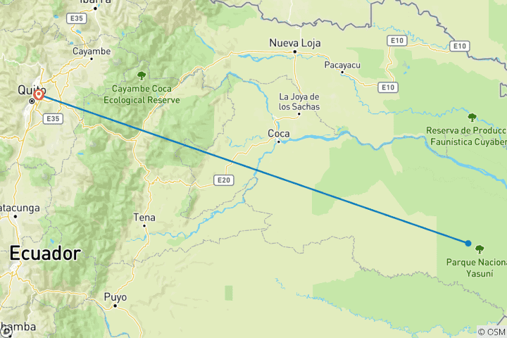 Map of 6 - Days Amazon Rainforest Adventure for LGBTQ+ Travelers: Culture & Wildlife