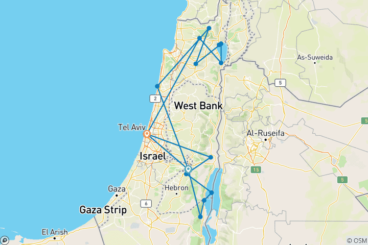 Karte von 8 Tage Das Beste aus Israel