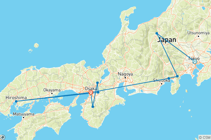 Carte du circuit Aventure au Japon - 17 jours