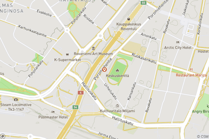 Karte von Finnland Rundreise - 5 Tage Aurora Borealis mit Glasiglu-Option