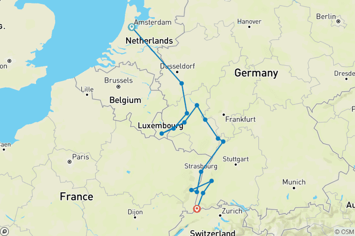 Kaart van De Rijn & Moezel voor wijnliefhebbers (in zuidelijke richting)