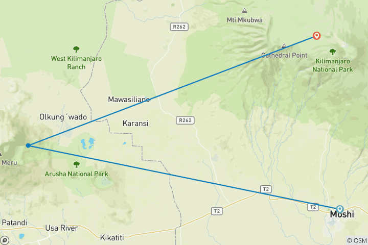 Map of 4-Day To Experience Majestic Of Mt. Meru