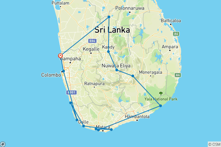 Karte von Ultimatives in Sri Lanka