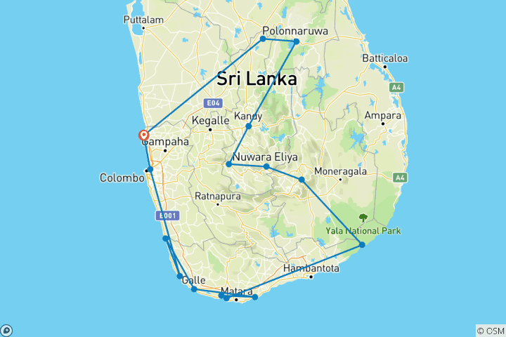 Karte von Die große Entdeckung von Sri Lanka