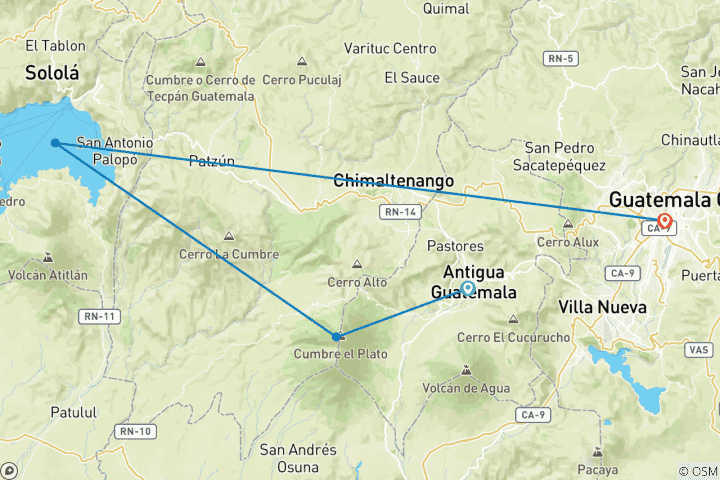 Mapa de Guatemala: Un Viaje de los Volcanes a las Ciudades Mayas SÓLO PARA MUJERES