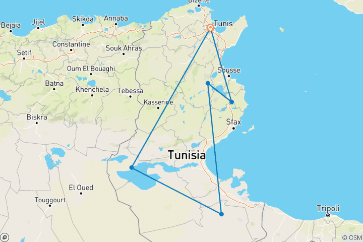 Mapa de Túnez SÓLO PARA MUJERES Odisea del Desierto al Mar: Explorando los Diversos Paisajes de Túnez