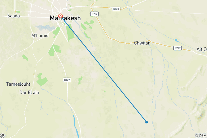 Map of 1 Day Private Excursion to Orika Valley & berber villages…