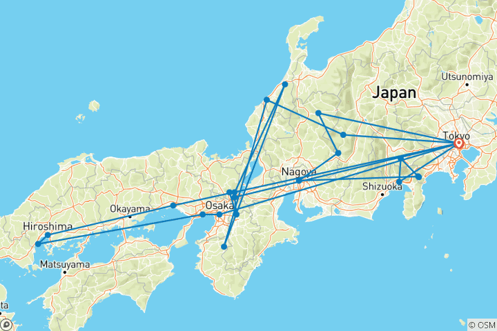 Carte du circuit Essentiel Japon 2026