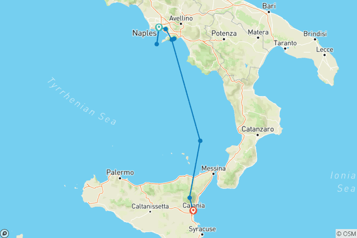 Mapa de Senderismo por la Costa Amalfitana y los Volcanes de Italia