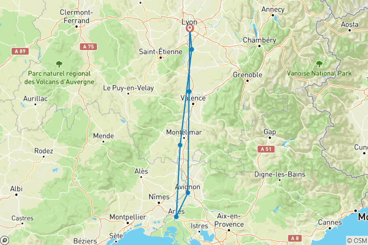 Map of Rhône Route Provence 2027 - A-Rosa Stella
