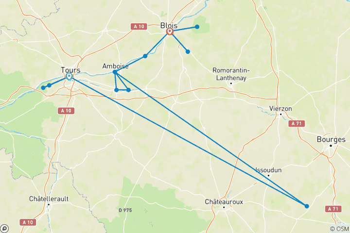 Carte du circuit Cyclisme en France - Vallée de la Loire