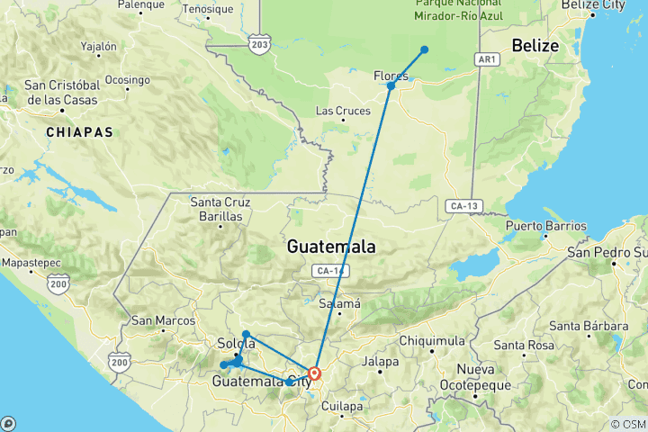 Map of Guatemala fun in 8 days