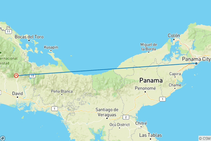 Map of Panama's Best: The Canal, Coffee, and Cloud Forest Escape