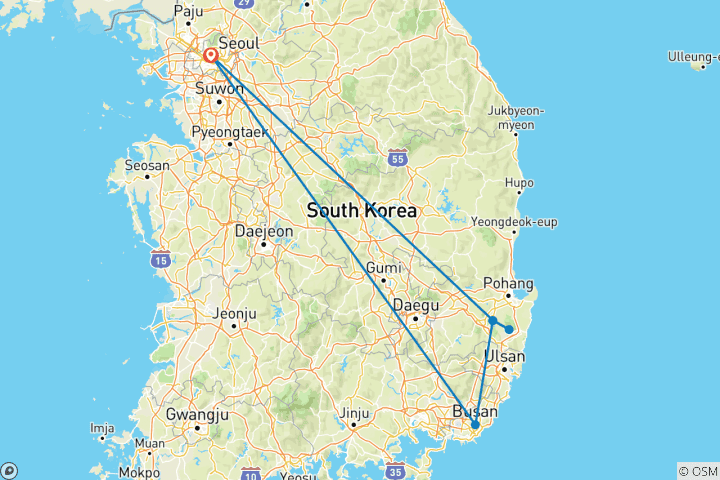 Carte du circuit Solo-ish Corée du Sud