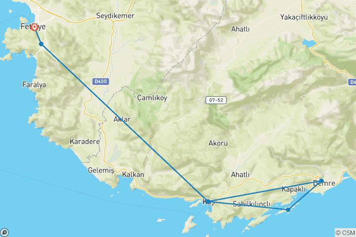 Map of Sail Turkey 18 to 39 Young Adults