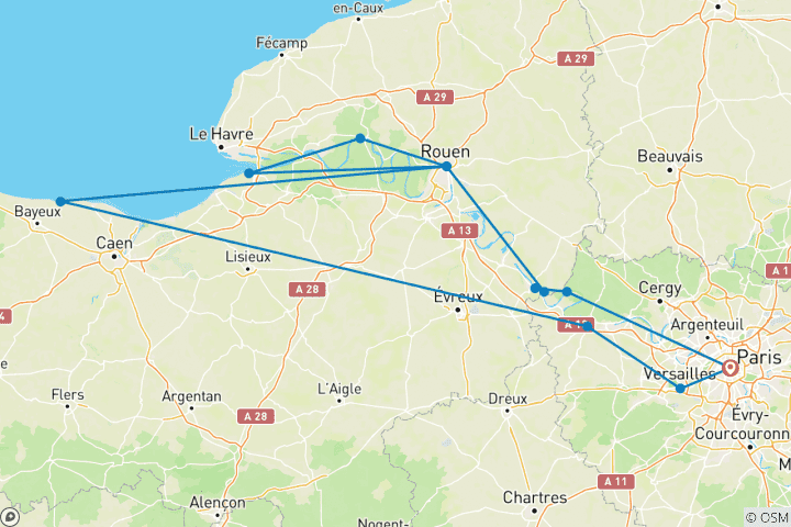 Carte du circuit Paris & Normandie (2026) (Paris to Paris, 2026)