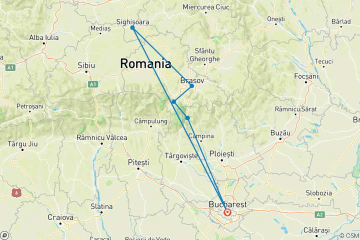Mapa de Circuito Privado de Halloween en Transilvania -2 Fiestas de Halloween -Castillo de Bran y Sighisoara Medieval