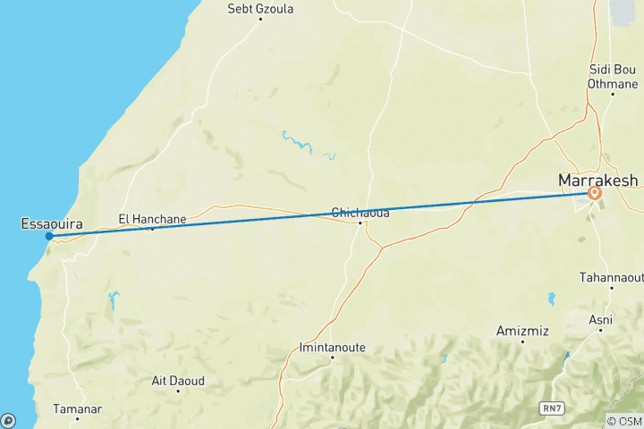 Carte du circuit Extension de la plage d'Essaouira (améliorée)