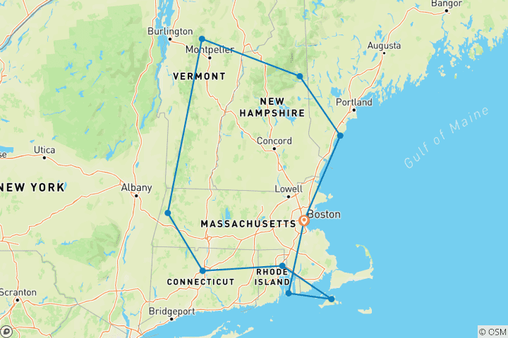 Map of New England's Fall Foliage