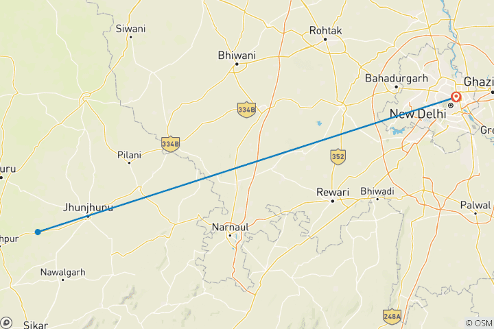 Kaart van Historische Haveli Tour - Mandawa