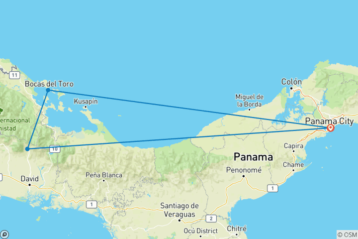 Map of Panama Highlights: City, Highlands, and Island Escapes