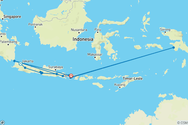 Karte von Java und Bali indonesische Inselträume mit Meer