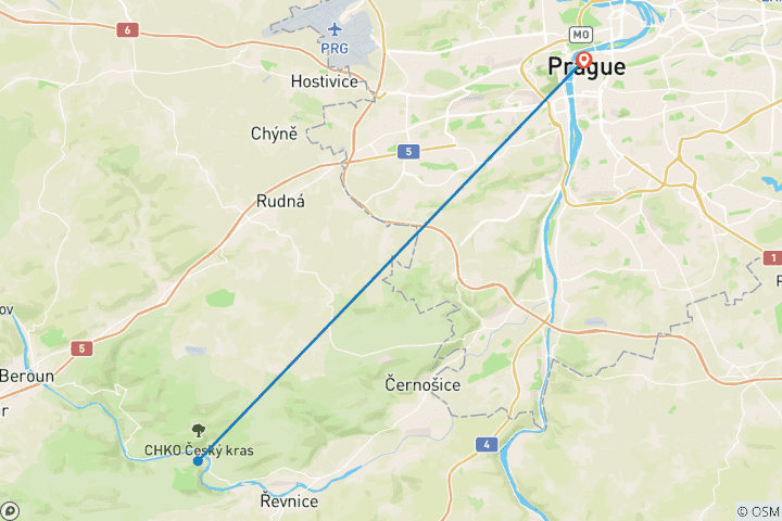 Carte du circuit Une semaine à Prague : Un voyage à travers la gastronomie, l'histoire et la culture" Visite privée