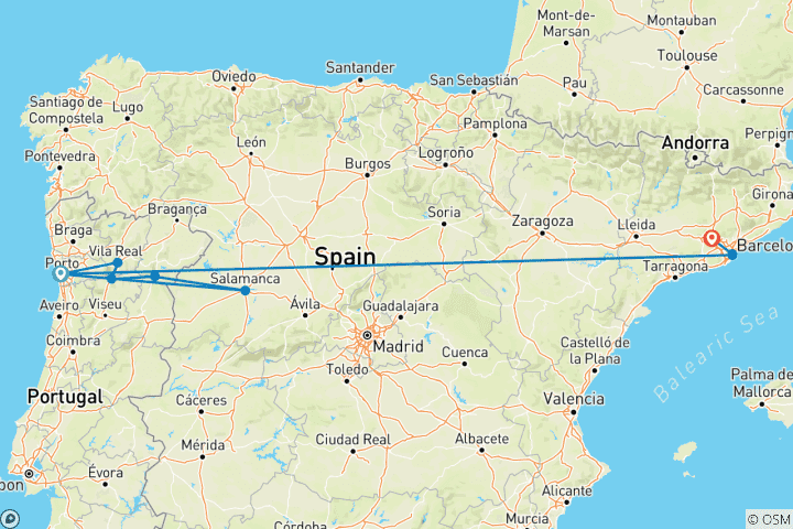 Kaart van Geheimen van de Douro & Barcelona