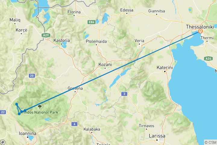 Map of Zagori Trail: Stone Bridges, Gorges & Dragon Lakes