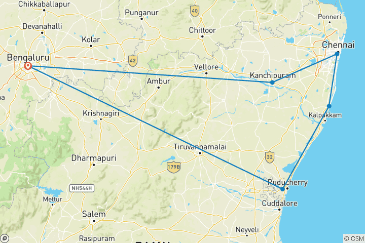 Map of Sacred Stones Exploring South India