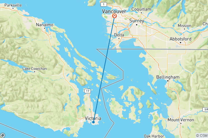Carte du circuit Séjour en ville sur la côte ouest : Vancouver et Victoria