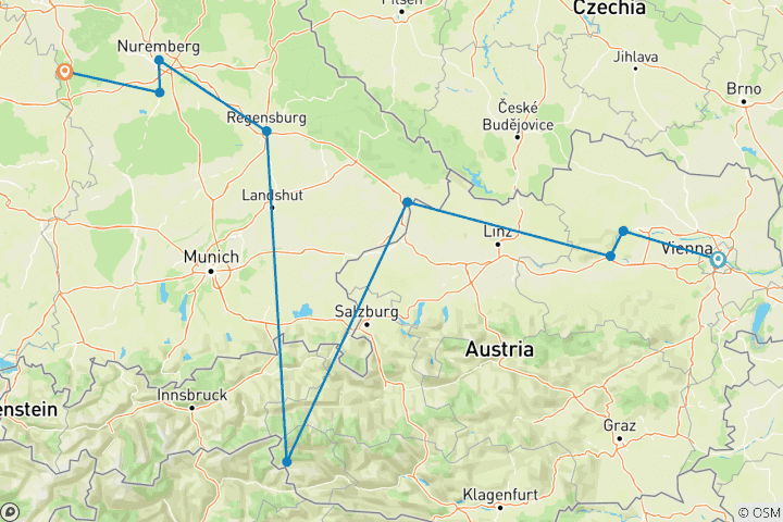 Mapa de Navidad en el Danubio con un Crucero de 6 noches por el Danubio (Viena a Wurzburgo) (2026) (Reverso)