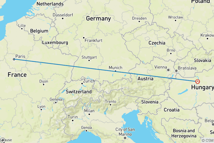 Kaart van Kerstmarkten van Europa & Parijs 2026|2027 - 18 Dagen
