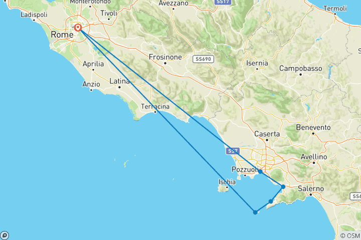 Kaart van MARK ANTONY | Rome, Sorrento en de Blauwe Grot