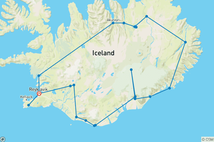 Map of Icelandic In-depth In 8 Days