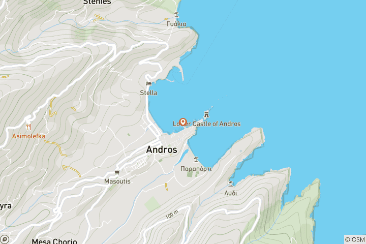 Carte du circuit Découvrez les sentiers d'Andros - Randonnée de 7 jours - Explorez les sentiers cachés