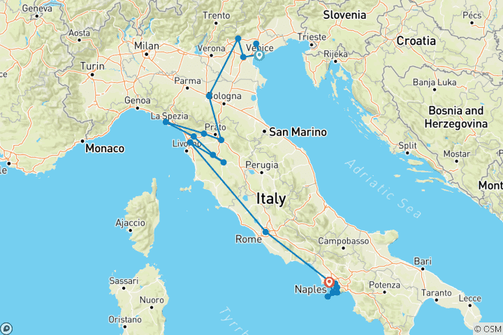 Carte du circuit L'essence de l'Italie (2026)