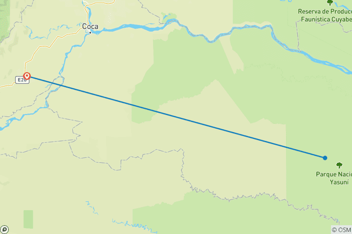 Map of 4 Days Amazonian Jungle Exploration in Napo