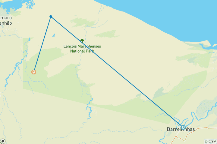 Mapa de Senderismo de 3 días Lençois Maranhenses
