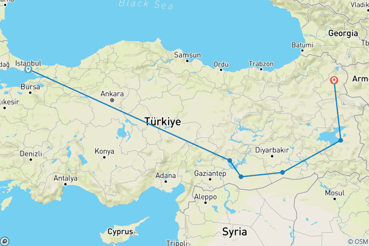 Mapa de Aventura en Turquía Oriental