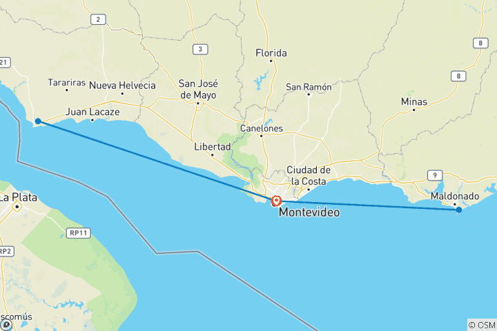 Map of 6 Days Uruguay: An Essential Adventure