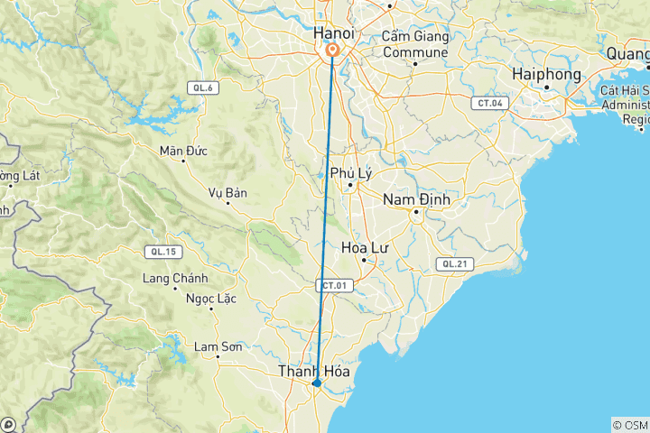 Mapa de Pu Luong Circuito 2D1N Desde Hanoi - Circuito Clásico
