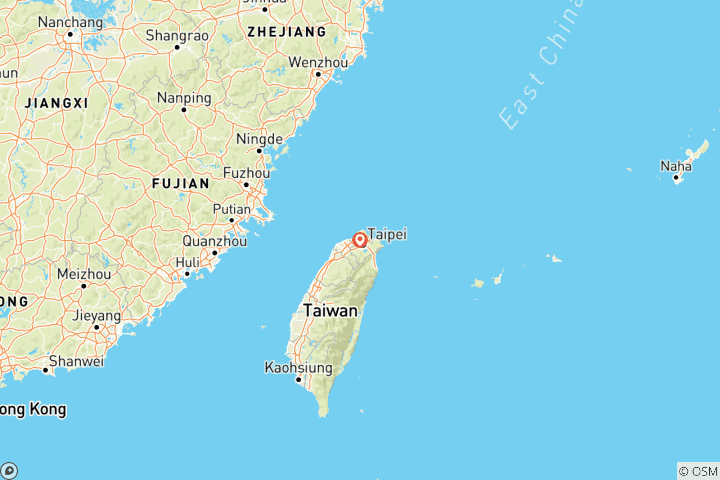 Mapa de Tour personalizado de 4 días por Taipei con hoteles de 4 estrellas, salida diaria y coche privado